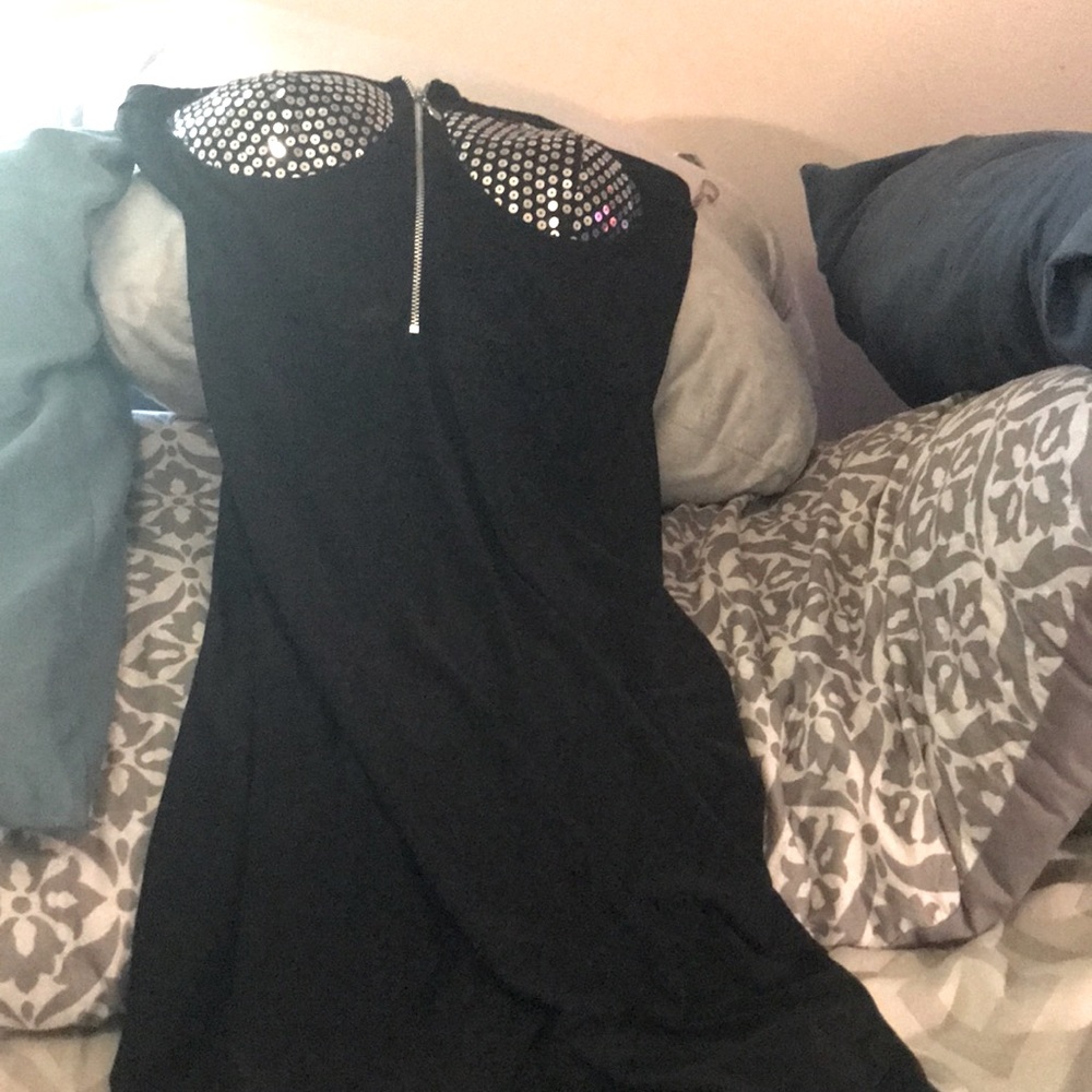 Black Koi night out dress with sequence